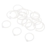 Maxbell 16pcs plastic clip rings for papers loose leaf notebook DIY crafts  white