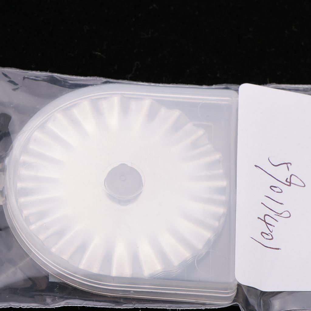 Max 5 Pieces 45mm Wave Rotary Cutter Blades with Case for Quilting Leather DIY