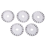 Max 5 Pieces 45mm Wave Rotary Cutter Blades with Case for Quilting Leather DIY