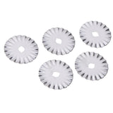Max 5 Pieces 45mm Wave Rotary Cutter Blades with Case for Quilting Leather DIY