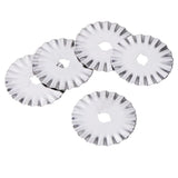 Max 5 Pieces 45mm Wave Rotary Cutter Blades with Case for Quilting Leather DIY