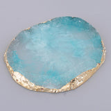 Max Imitation agate nail art Palette drink coaster cup mat decors blue