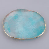 Max Imitation agate nail art Palette drink coaster cup mat decors blue