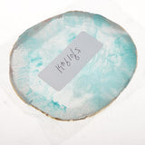 Max Imitation agate nail art Palette drink coaster cup mat decors blue