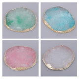 Max Imitation agate nail art Palette drink coaster cup mat decors blue