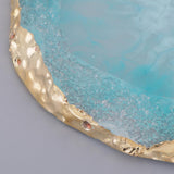 Max Imitation agate nail art Palette drink coaster cup mat decors blue