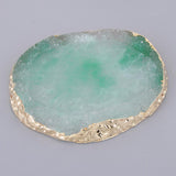 Max Imitation agate nail art Palette drink coaster cup mat decors green