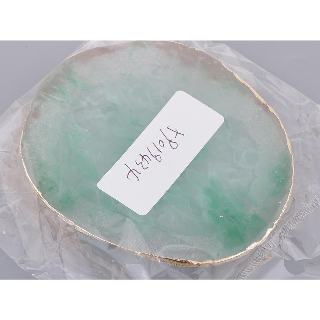 Max Imitation agate nail art Palette drink coaster cup mat decors green