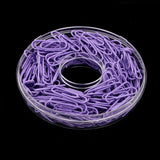 Maxbell A Box of 150pcs Metal Paper Clips Stationery for  Document Organizing Purple