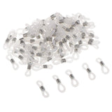 Max 100pcs eyeglass chain strap holder end non skid silicone ring loops  white