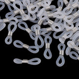 Max 100pcs eyeglass chain strap holder end non skid silicone ring loops  white