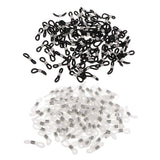 Max 100pcs eyeglass chain strap holder end non skid silicone ring loops  white