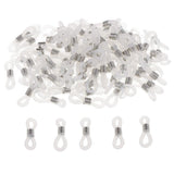 Max 100pcs eyeglass chain strap holder end non skid silicone ring loops  white