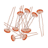 Max 10pcs copper hair clip hair pin DIY accessory blank base rose gold