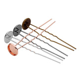 Max 10pcs copper hair clip hair pin DIY accessory blank base rose gold