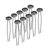 Max 10pcs copper hair clip hair pin DIY accessory blank base black grey