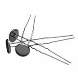 Max 10pcs copper hair clip hair pin DIY accessory blank base black grey