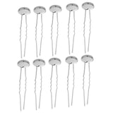 Max 10pcs copper hair clip hair pin DIY accessory blank base silver