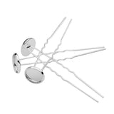 Max 10pcs copper hair clip hair pin DIY accessory blank base silver