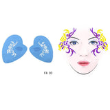 Max 1 Set Face Painting Stencils Reusable Facial Makeup Templates Fesetival 01