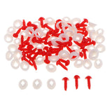 Max Plastic Safety Noses Eyes with Washers for Doll 50 Pieces 14x7x5mm Red