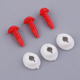 Max Plastic Safety Noses Eyes with Washers for Doll 50 Pieces 14x7x5mm Red