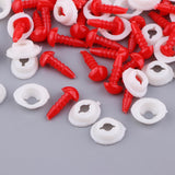 Max Plastic Safety Noses Eyes with Washers for Doll 50 Pieces 14x7x5mm Red