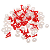 Max Plastic Safety Noses Eyes with Washers for Doll 50 Pieces 14x7x5mm Red