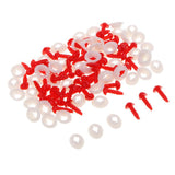 Max Plastic Safety Noses Eyes with Washers for Doll 50 Pieces 14x7x5mm Red