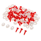 Max Plastic Safety Noses Eyes with Washers for Doll 50 Pieces 14x7x5mm Red
