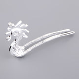 Max 2 Set Antique Alloy Hair Pin Sticks Chinese Hair Clips DIY Hair Accs Silver