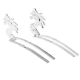 Max 2 Set Antique Alloy Hair Pin Sticks Chinese Hair Clips DIY Hair Accs Silver
