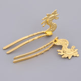 Max 2 Set Antique Alloy Hair Pin Sticks Chinese Hair Clips DIY Hair Accs Golden