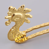 Max 2 Set Antique Alloy Hair Pin Sticks Chinese Hair Clips DIY Hair Accs Golden