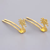 Max 2 Set Antique Alloy Hair Pin Sticks Chinese Hair Clips DIY Hair Accs Golden
