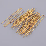 Maxbell 20Pcs Wave U Shaped Hair Pins Hair Clips Bridal Hair Styling Tools Golden