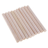Maxbell Round Balsa Wood Stick Unfinished Woodcraft Stick Dowel Rod 10 Pieces 110mm