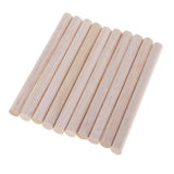 Maxbell Round Balsa Wood Stick Unfinished Woodcraft Stick Dowel Rod 10 Pieces 110mm