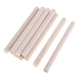 Maxbell Round Balsa Wood Stick Unfinished Woodcraft Stick Dowel Rod 10 Pieces 110mm