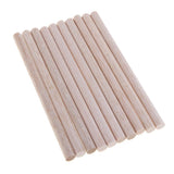Maxbell Round Balsa Wood Stick Unfinished Woodcraft Stick Dowel Rod 10 Pieces 150mm