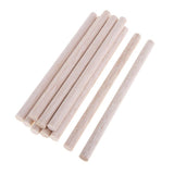Maxbell Round Balsa Wood Stick Unfinished Woodcraft Stick Dowel Rod 10 Pieces 150mm