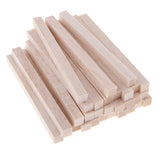 Maxbell Square Balsa Wood Stick Unfinished Woodcraft Stick Dowel Rod 30 Pieces 100mm