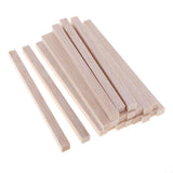 Maxbell Square Balsa Wood Stick Unfinished Woodcraft Stick Dowel Rod 20 Pieces 130mm