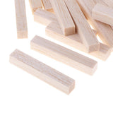 Maxbell Square Balsa Wood Stick Unfinished Woodcraft Stick Dowel Rod 50 Pieces 50mm