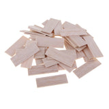 Maxbell Natural Round Balsa Wood Woodcraft Flat Sticks Dowel 50 Pieces 50mm
