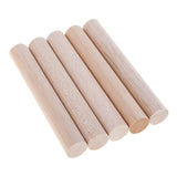 Maxbell 20mm Round Balsa Wood Sticks Unfinished Woodcraft Stick Dowel Rod 5 Pieces 140mm