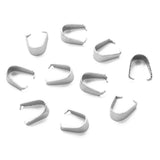 Maxbell 200 Pieces Stainless Steel Pendant Pinch Bails Connector Findings 3x7mm