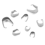 Maxbell 200 Pieces Stainless Steel Pendant Pinch Bails Connector Findings  6x13mm