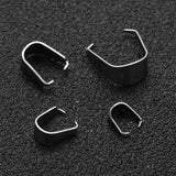 Maxbell 200 Pieces Stainless Steel Pendant Pinch Bails Connector Findings  6x13mm