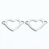 Maxbell 20 Pieces Metal Flat Heart Shaped Blank Coin Stamping Charms Tag Pendants